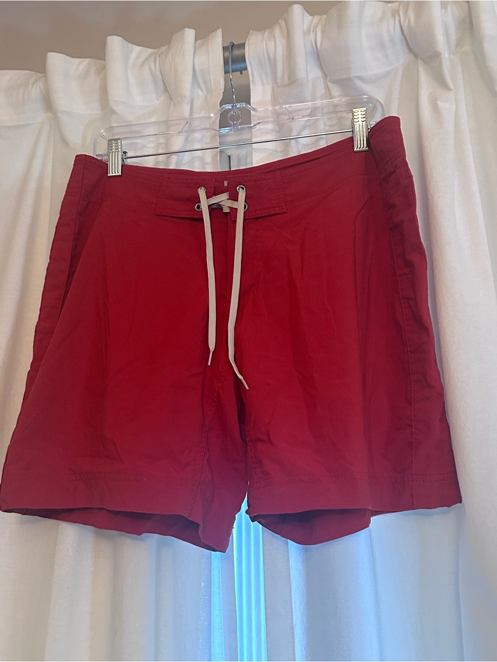 Patagonia-Red board shorts 7”length.